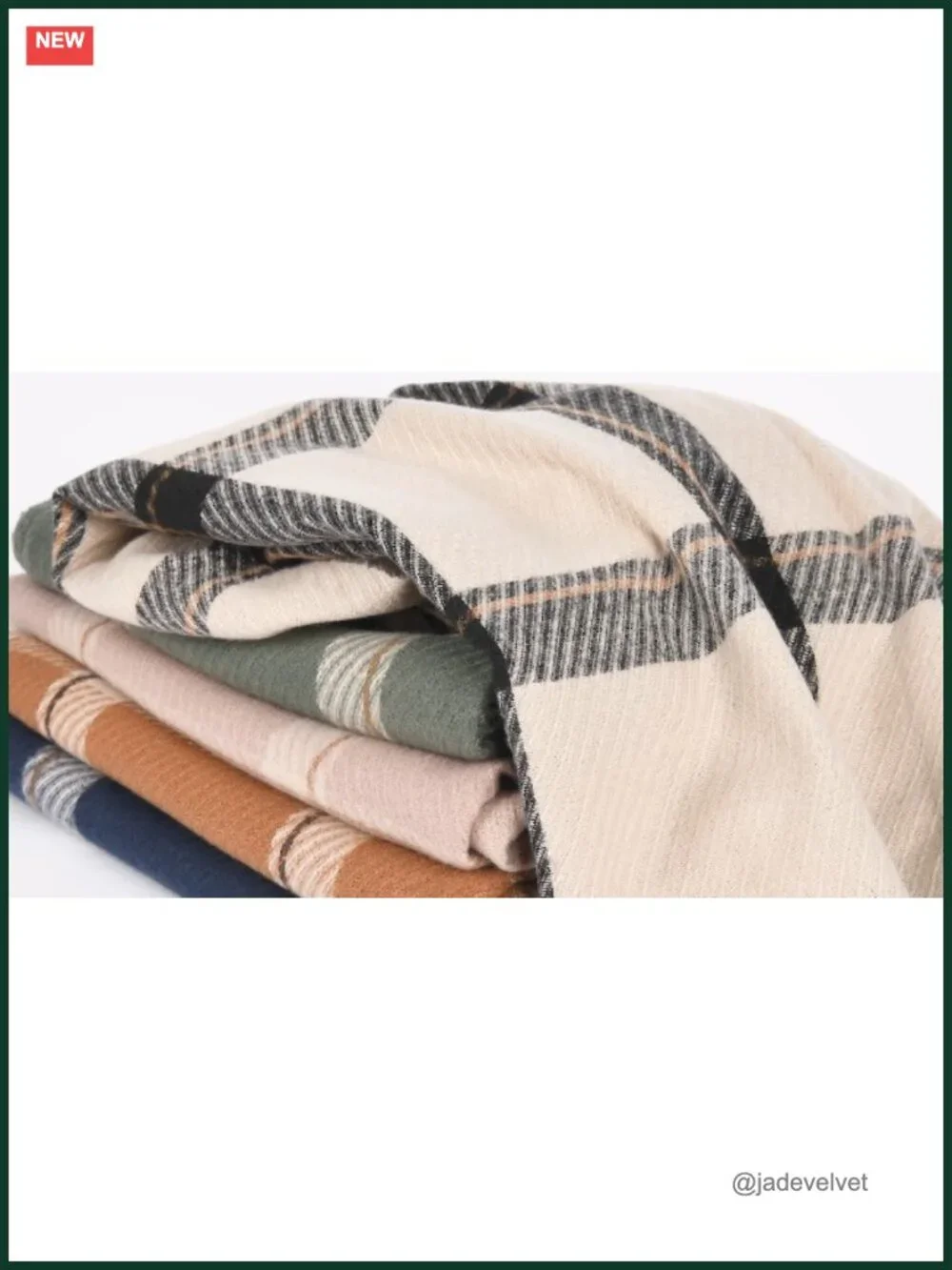 Oversized Plaid Tassel Scarf Shawl Wrap for Women Cozy Winter